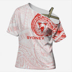 Personalized Sydney Swans Polynesian Cross Shoulder Shirt Tribal Chest and Sleeve Tattoo Heritage Warrior