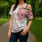 Personalized Sydney Swans Polynesian Cross Shoulder Shirt Tribal Chest and Sleeve Tattoo Heritage Warrior