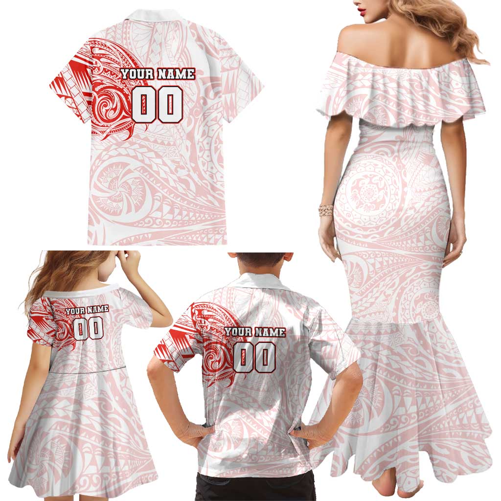 Personalized Sydney Swans Polynesian Family Matching Mermaid Dress and Hawaiian Shirt Tribal Chest and Sleeve Tattoo Heritage Warrior