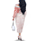 Personalized Sydney Swans Polynesian Family Matching Off The Shoulder Long Sleeve Dress and Hawaiian Shirt Tribal Chest and Sleeve Tattoo Heritage Warrior