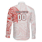 Personalized Sydney Swans Polynesian Family Matching Off Shoulder Maxi Dress and Hawaiian Shirt Tribal Chest and Sleeve Tattoo Heritage Warrior