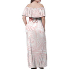 Personalized Sydney Swans Polynesian Family Matching Off Shoulder Maxi Dress and Hawaiian Shirt Tribal Chest and Sleeve Tattoo Heritage Warrior