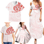 Personalized Sydney Swans Polynesian Family Matching Summer Maxi Dress and Hawaiian Shirt Tribal Chest and Sleeve Tattoo Heritage Warrior