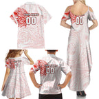 Personalized Sydney Swans Polynesian Family Matching Summer Maxi Dress and Hawaiian Shirt Tribal Chest and Sleeve Tattoo Heritage Warrior