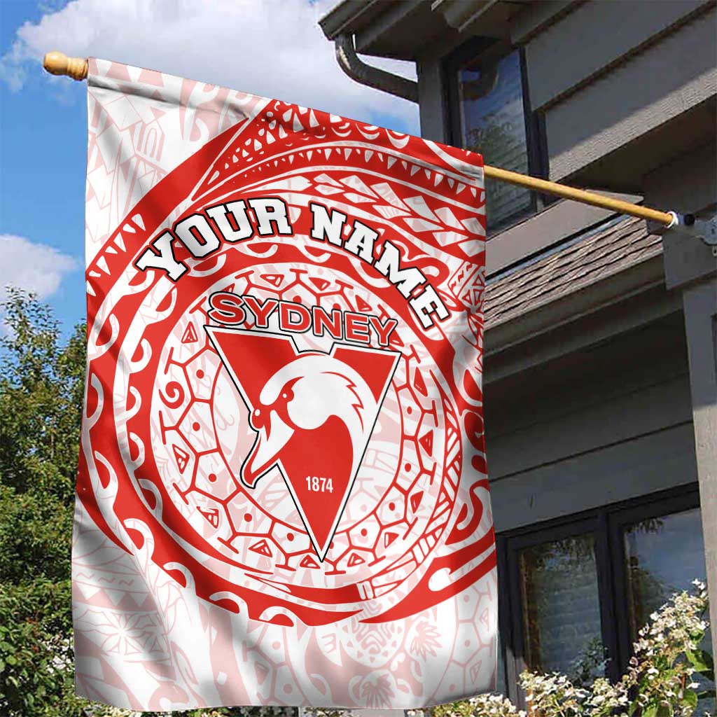 Personalized Sydney Swans Polynesian Garden Flag Tribal Chest and Sleeve Tattoo Heritage Warrior