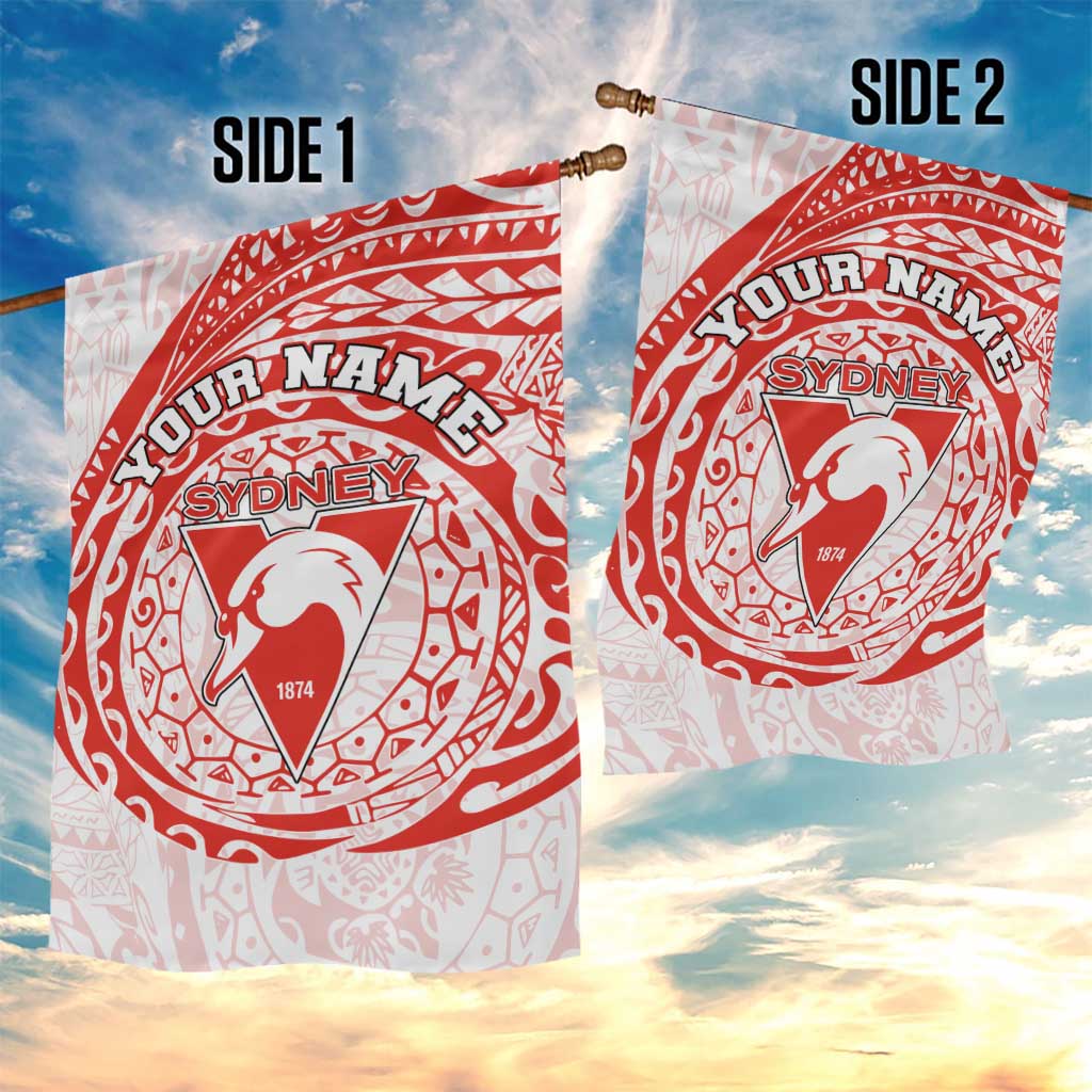 Personalized Sydney Swans Polynesian Garden Flag Tribal Chest and Sleeve Tattoo Heritage Warrior