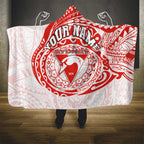 Personalized Sydney Swans Polynesian Hooded Blanket Tribal Chest and Sleeve Tattoo Heritage Warrior