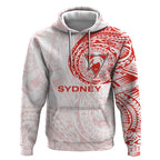 Personalized Sydney Swans Polynesian Hoodie Tribal Chest and Sleeve Tattoo Heritage Warrior