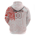 Personalized Sydney Swans Polynesian Hoodie Tribal Chest and Sleeve Tattoo Heritage Warrior