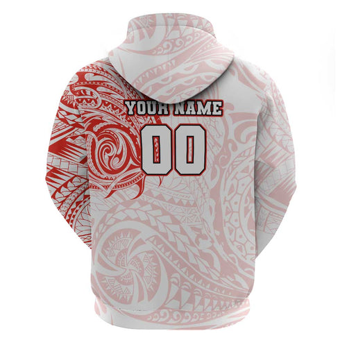 Personalized Sydney Swans Polynesian Hoodie Tribal Chest and Sleeve Tattoo Heritage Warrior