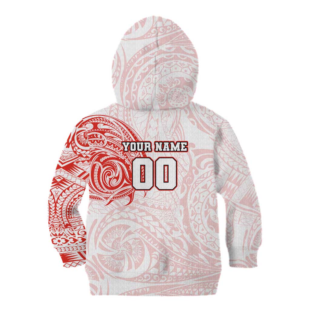 Personalized Sydney Swans Polynesian Kid Hoodie Tribal Chest and Sleeve Tattoo Heritage Warrior