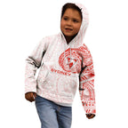 Personalized Sydney Swans Polynesian Kid Hoodie Tribal Chest and Sleeve Tattoo Heritage Warrior