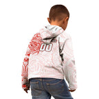 Personalized Sydney Swans Polynesian Kid Hoodie Tribal Chest and Sleeve Tattoo Heritage Warrior