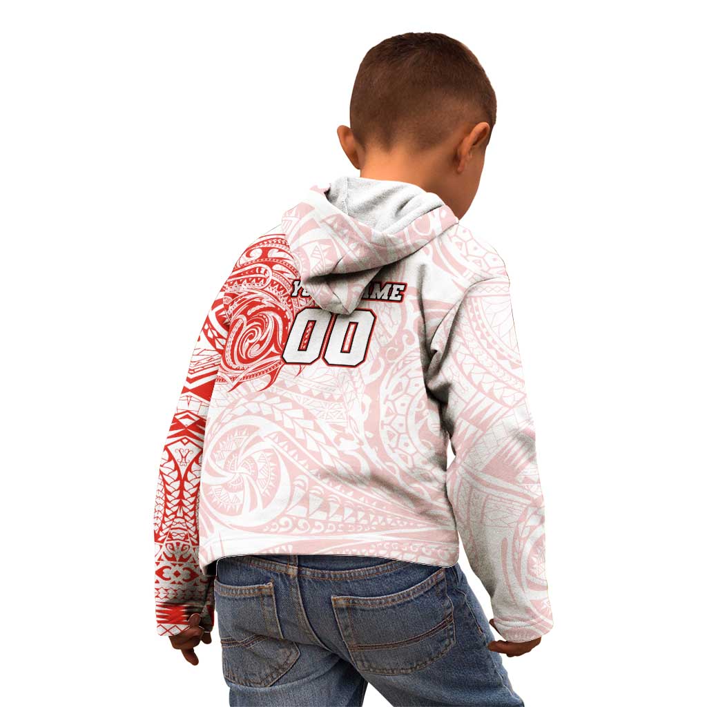 Personalized Sydney Swans Polynesian Kid Hoodie Tribal Chest and Sleeve Tattoo Heritage Warrior