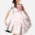 Personalized Sydney Swans Polynesian Kid Short Sleeve Dress Tribal Chest and Sleeve Tattoo Heritage Warrior