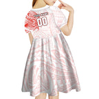 Personalized Sydney Swans Polynesian Kid Short Sleeve Dress Tribal Chest and Sleeve Tattoo Heritage Warrior