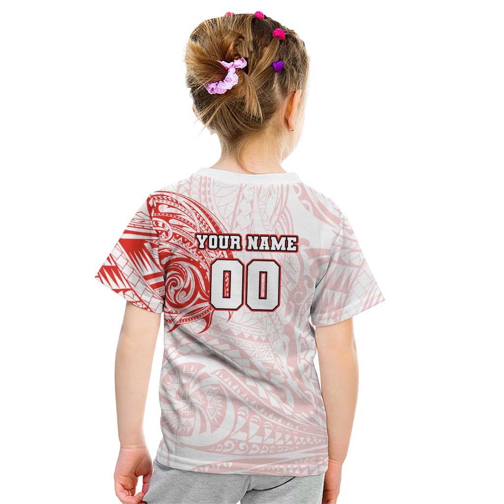 Personalized Sydney Swans Polynesian Kid T Shirt Tribal Chest and Sleeve Tattoo Heritage Warrior