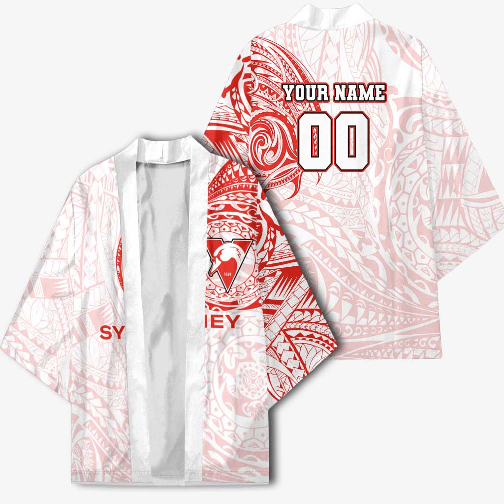 Personalized Sydney Swans Polynesian Kimono Tribal Chest and Sleeve Tattoo Heritage Warrior
