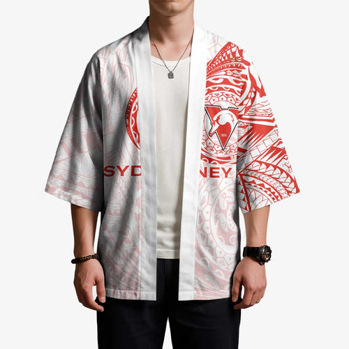 Personalized Sydney Swans Polynesian Kimono Tribal Chest and Sleeve Tattoo Heritage Warrior