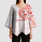 Personalized Sydney Swans Polynesian Kimono Sleeve Blouse Tribal Chest and Sleeve Tattoo Heritage Warrior