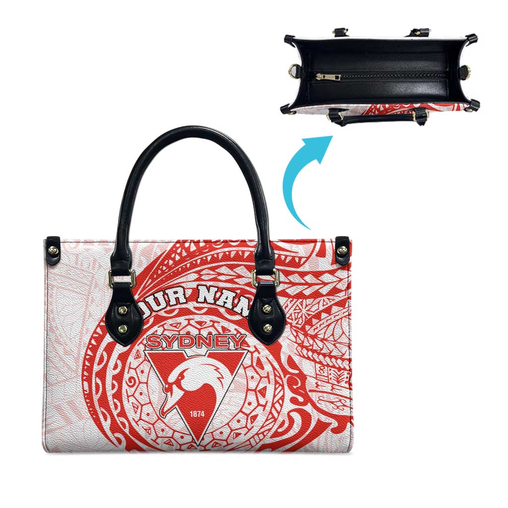Personalized Sydney Swans Polynesian Leather Bag Tribal Chest and Sleeve Tattoo Heritage Warrior