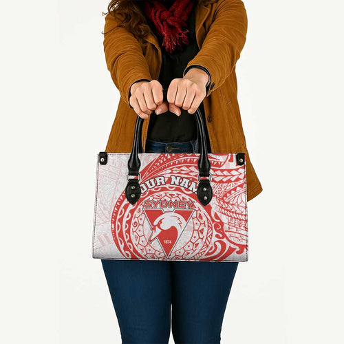 Personalized Sydney Swans Polynesian Leather Bag Tribal Chest and Sleeve Tattoo Heritage Warrior