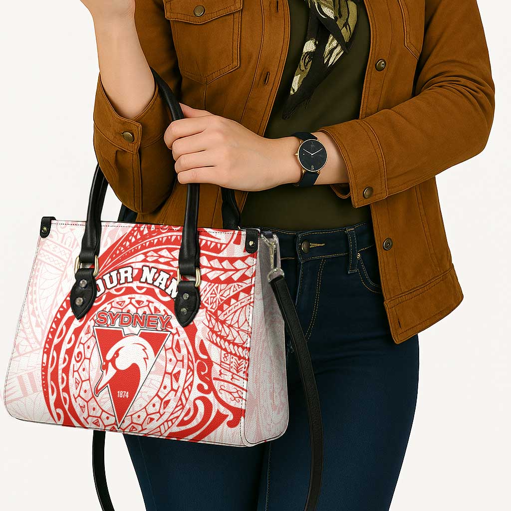 Personalized Sydney Swans Polynesian Leather Bag Tribal Chest and Sleeve Tattoo Heritage Warrior