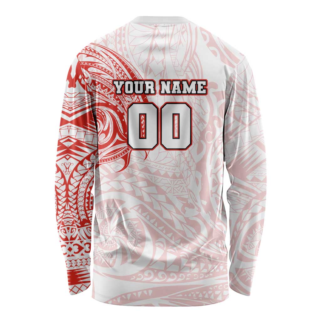 Personalized Sydney Swans Polynesian Long Sleeve Shirt Tribal Chest and Sleeve Tattoo Heritage Warrior