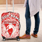 Personalized Sydney Swans Polynesian Luggage Cover Tribal Chest and Sleeve Tattoo Heritage Warrior