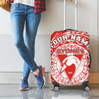 Personalized Sydney Swans Polynesian Luggage Cover Tribal Chest and Sleeve Tattoo Heritage Warrior