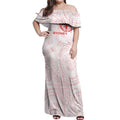 Personalized Sydney Swans Polynesian Off Shoulder Maxi Dress Tribal Chest and Sleeve Tattoo Heritage Warrior