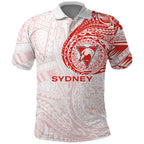 Personalized Sydney Swans Polynesian Polo Shirt Tribal Chest and Sleeve Tattoo Heritage Warrior