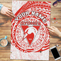 Personalized Sydney Swans Polynesian Puzzle Tribal Chest and Sleeve Tattoo Heritage Warrior