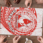 Personalized Sydney Swans Polynesian Puzzle Tribal Chest and Sleeve Tattoo Heritage Warrior