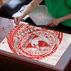 Personalized Sydney Swans Polynesian Puzzle Tribal Chest and Sleeve Tattoo Heritage Warrior