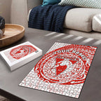 Personalized Sydney Swans Polynesian Puzzle Tribal Chest and Sleeve Tattoo Heritage Warrior