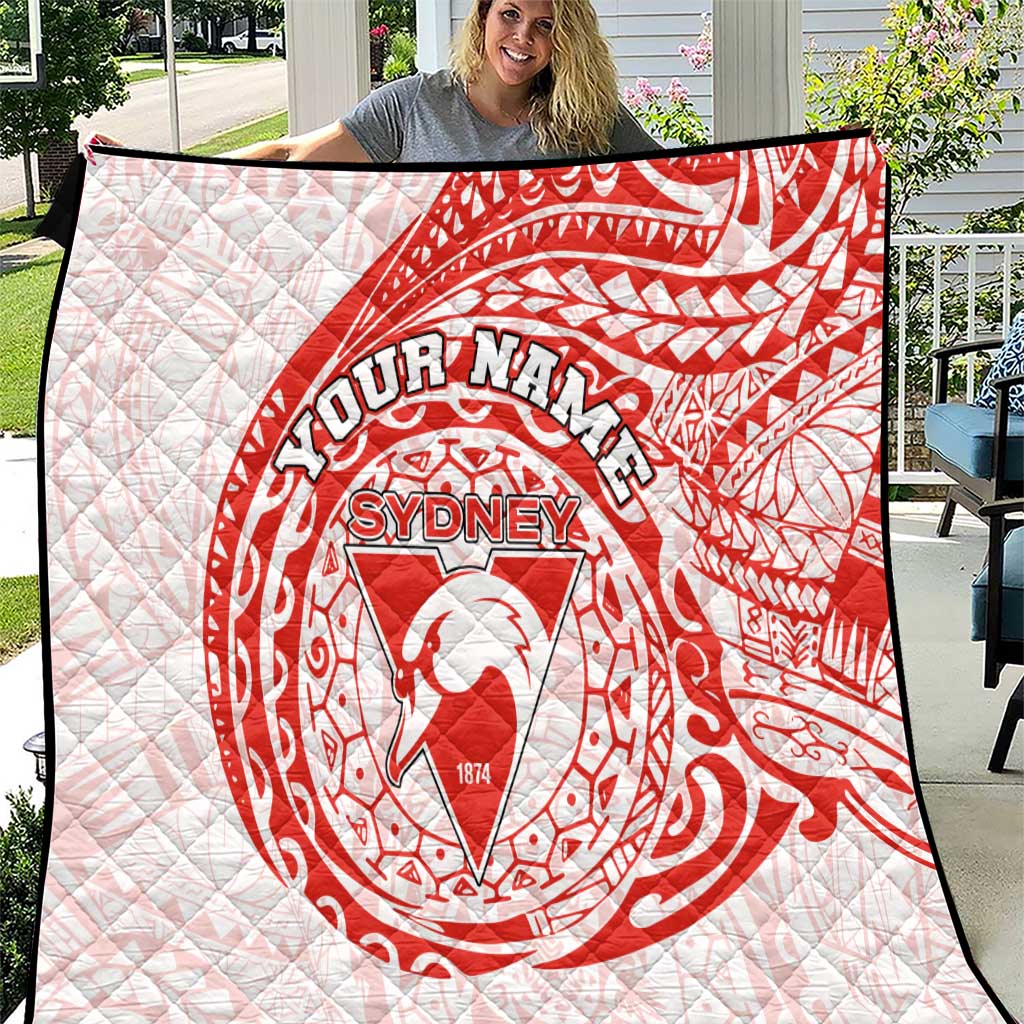 Personalized Sydney Swans Polynesian Quilt Tribal Chest and Sleeve Tattoo Heritage Warrior