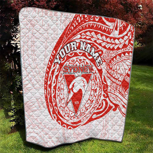Personalized Sydney Swans Polynesian Quilt Tribal Chest and Sleeve Tattoo Heritage Warrior
