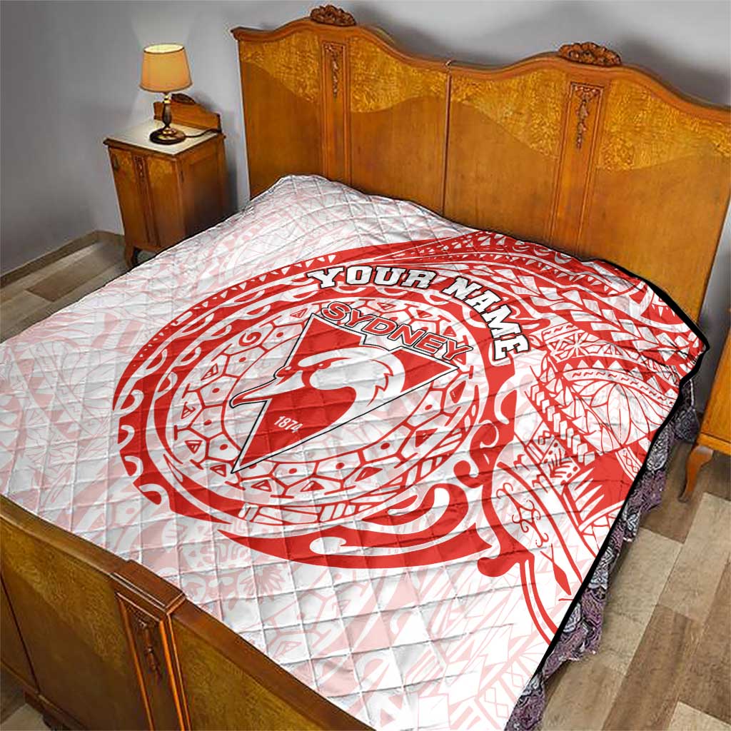 Personalized Sydney Swans Polynesian Quilt Tribal Chest and Sleeve Tattoo Heritage Warrior