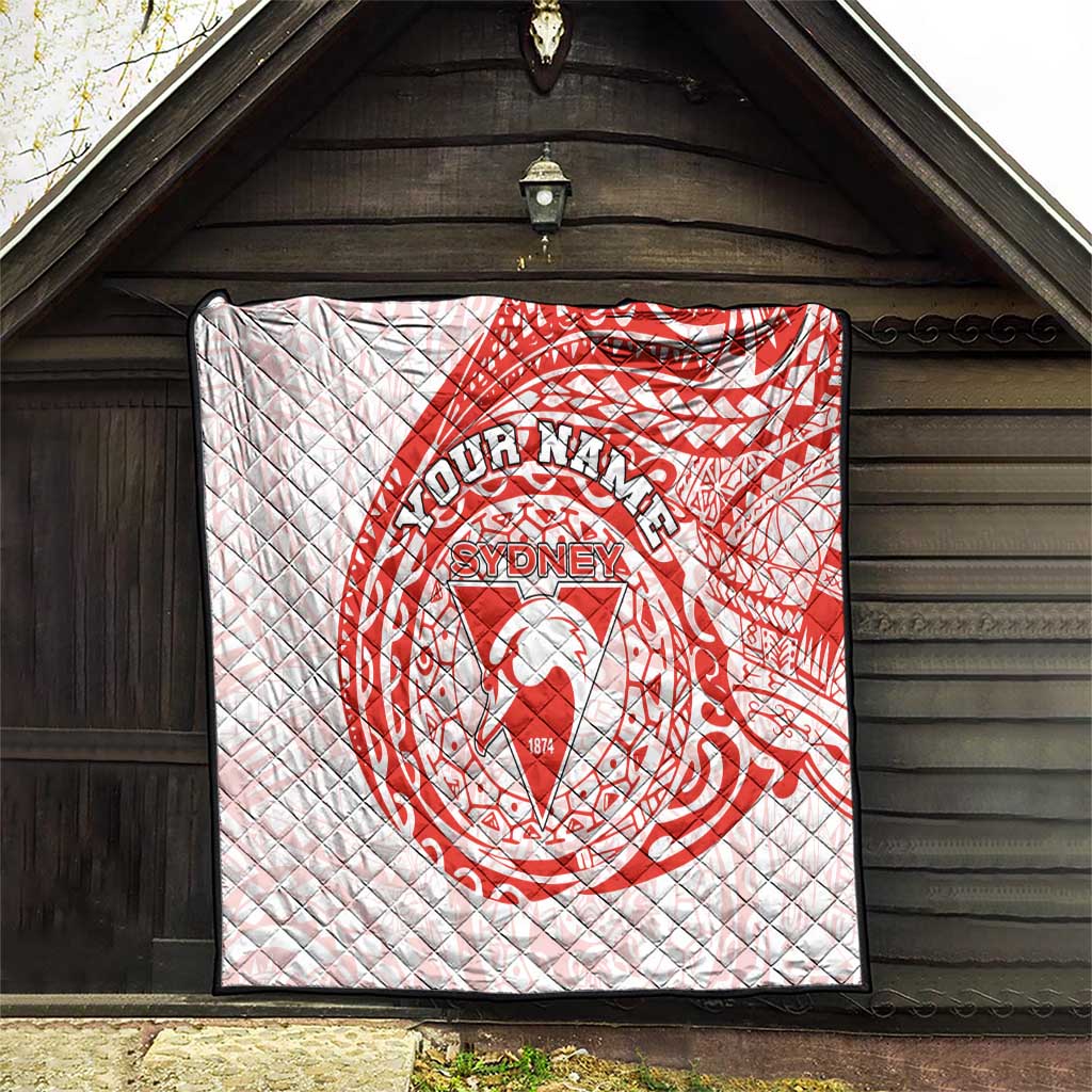 Personalized Sydney Swans Polynesian Quilt Tribal Chest and Sleeve Tattoo Heritage Warrior