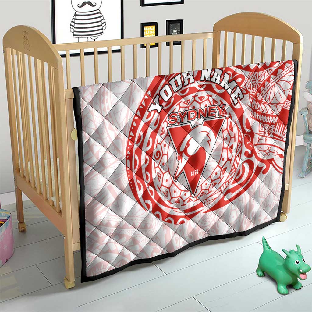 Personalized Sydney Swans Polynesian Quilt Tribal Chest and Sleeve Tattoo Heritage Warrior