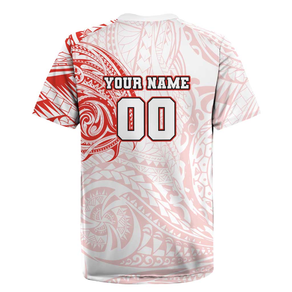 Personalized Sydney Swans Polynesian Rugby Jersey Tribal Chest and Sleeve Tattoo Heritage Warrior