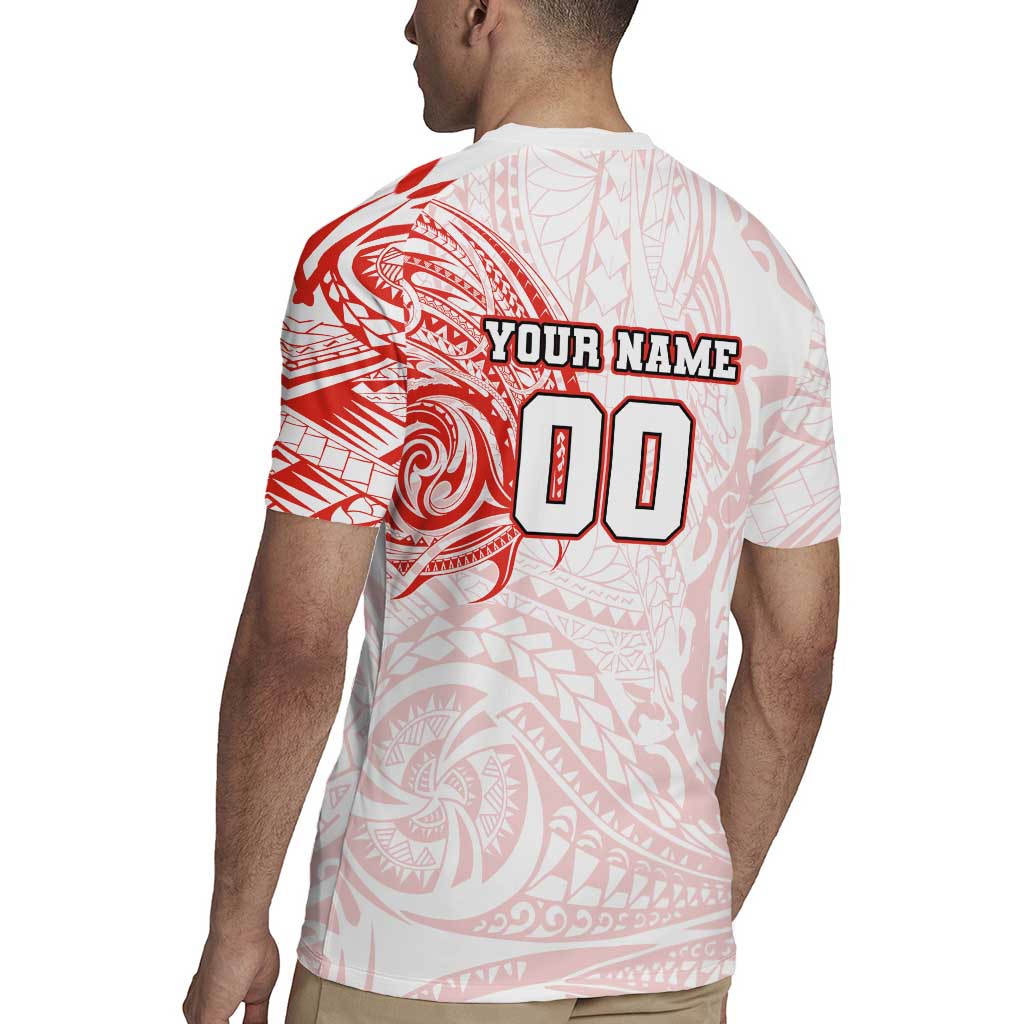 Personalized Sydney Swans Polynesian Rugby Jersey Tribal Chest and Sleeve Tattoo Heritage Warrior