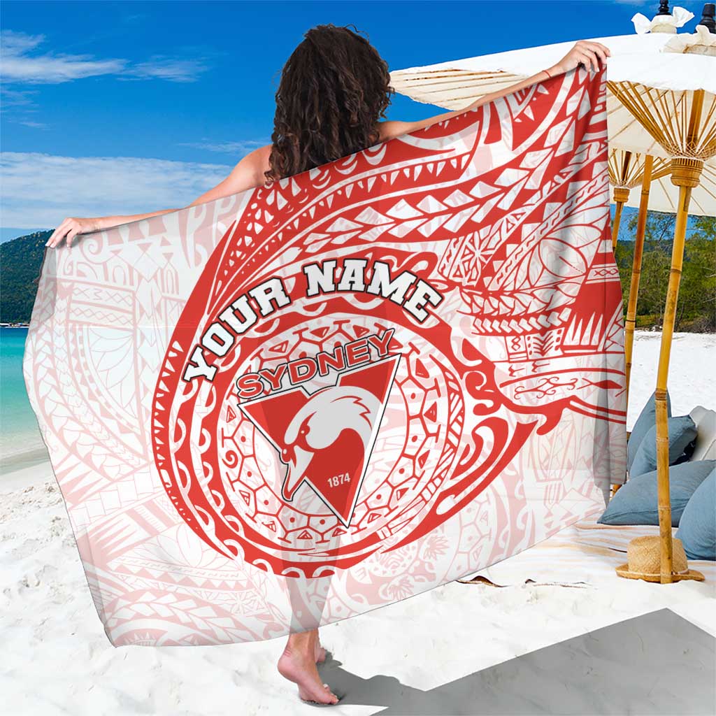 Personalized Sydney Swans Polynesian Sarong Tribal Chest and Sleeve Tattoo Heritage Warrior
