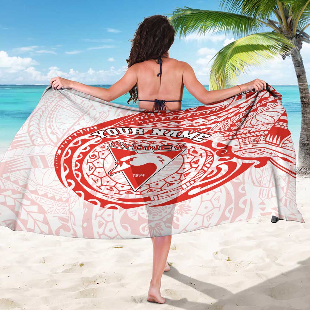 Personalized Sydney Swans Polynesian Sarong Tribal Chest and Sleeve Tattoo Heritage Warrior