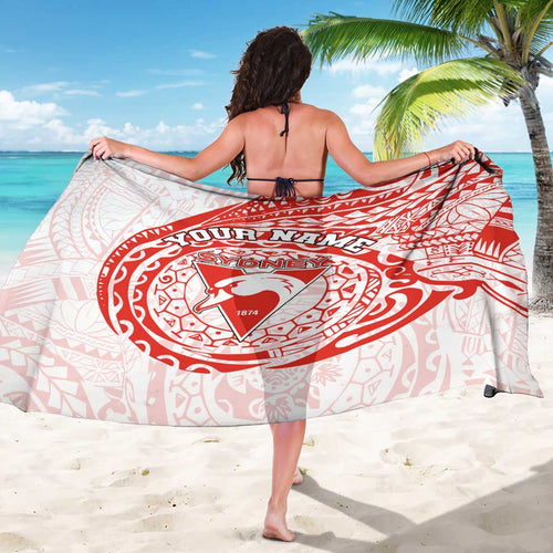 Personalized Sydney Swans Polynesian Sarong Tribal Chest and Sleeve Tattoo Heritage Warrior