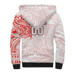 Personalized Sydney Swans Polynesian Sherpa Hoodie Tribal Chest and Sleeve Tattoo Heritage Warrior