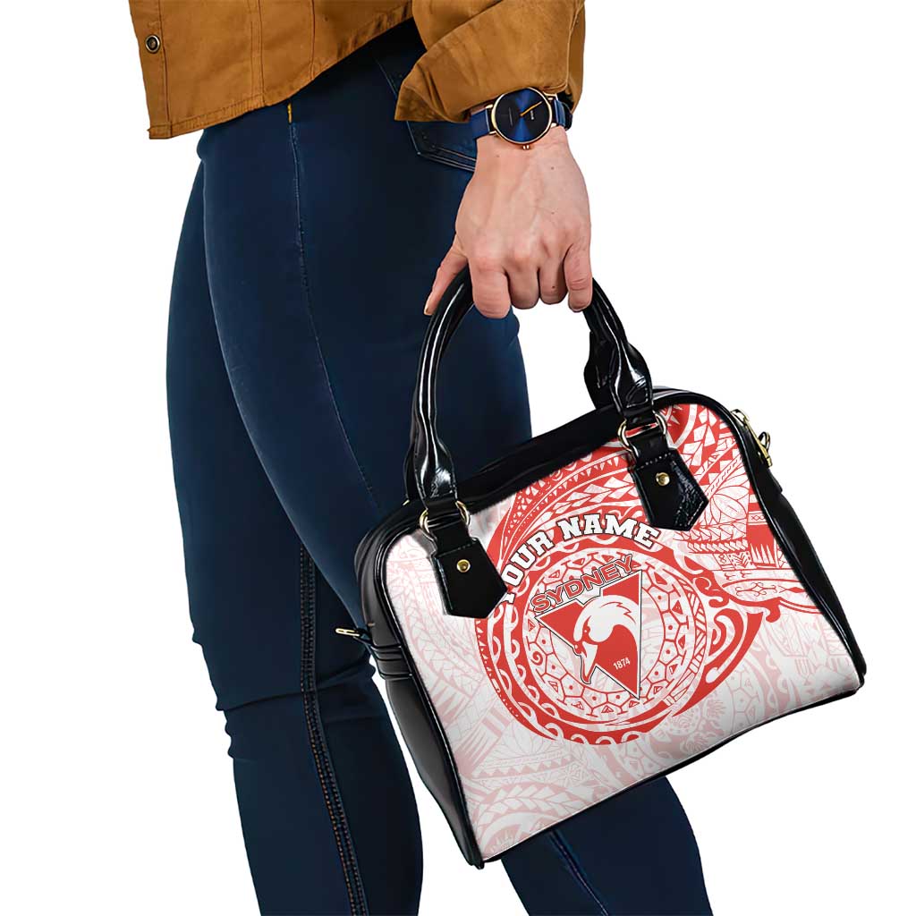 Personalized Sydney Swans Polynesian Shoulder Handbag Tribal Chest and Sleeve Tattoo Heritage Warrior