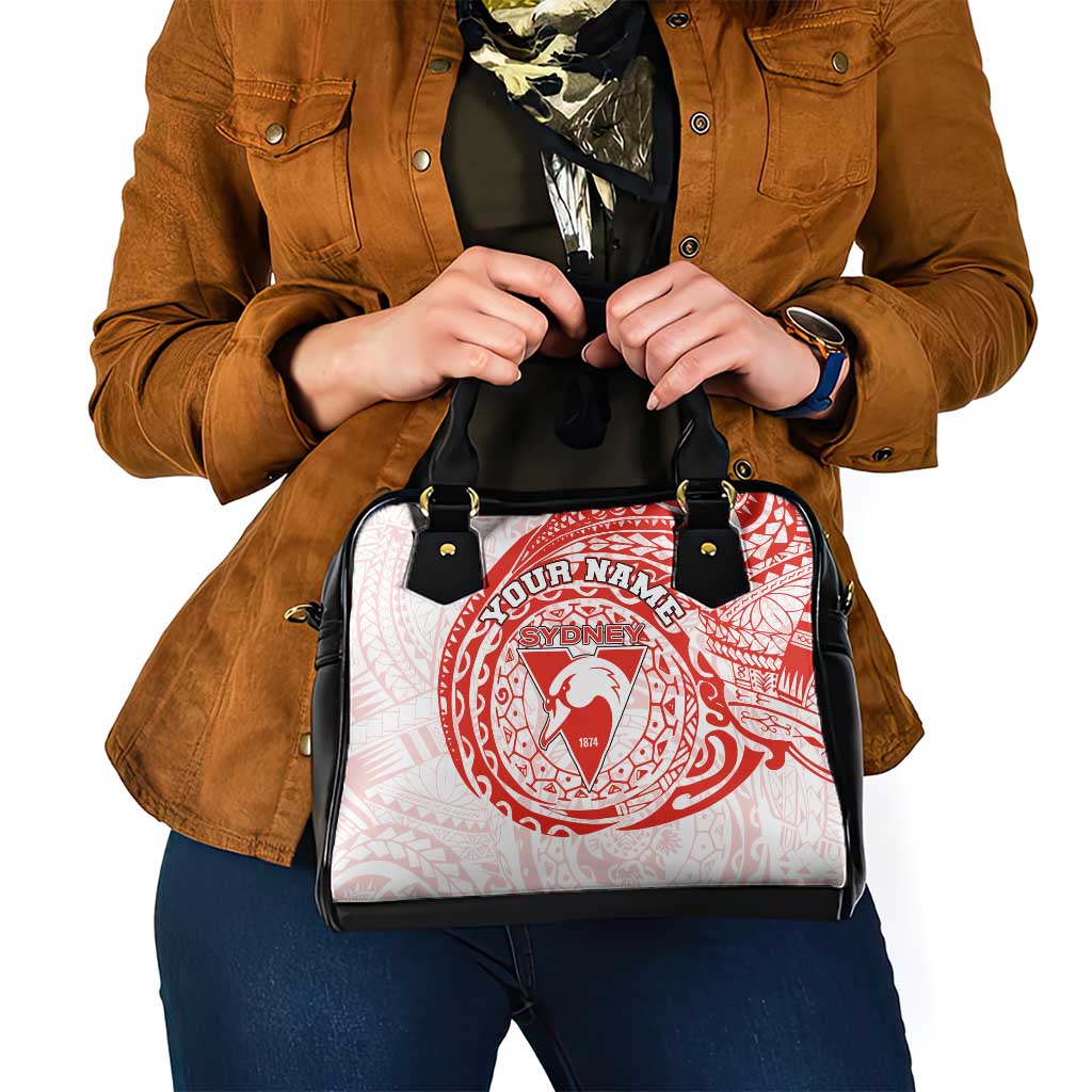 Personalized Sydney Swans Polynesian Shoulder Handbag Tribal Chest and Sleeve Tattoo Heritage Warrior