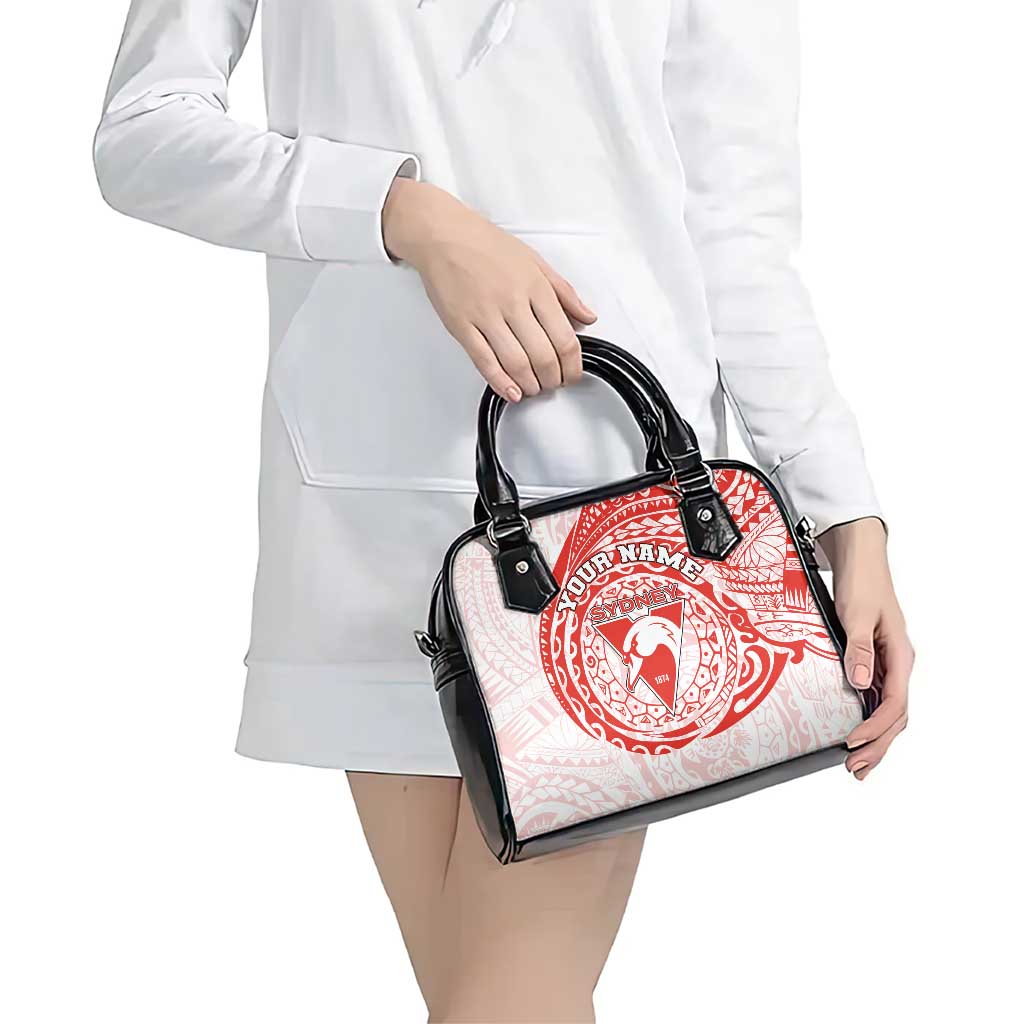 Personalized Sydney Swans Polynesian Shoulder Handbag Tribal Chest and Sleeve Tattoo Heritage Warrior